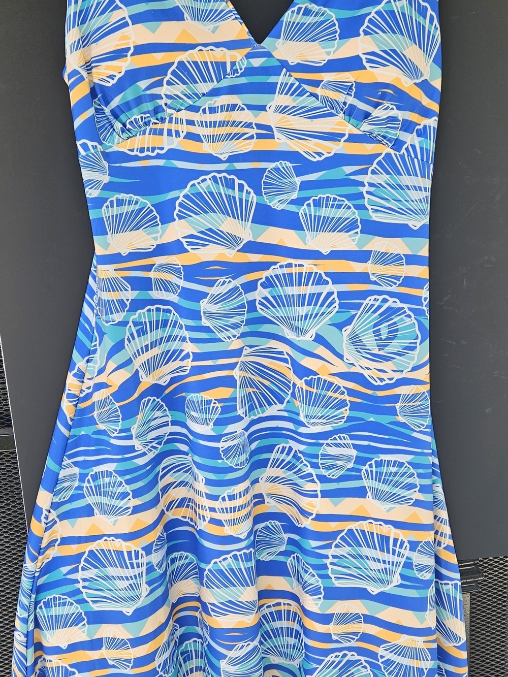 NWT Sz S MT Collection Nautical Shell Print Halter Dress  Summer Boho Beach
